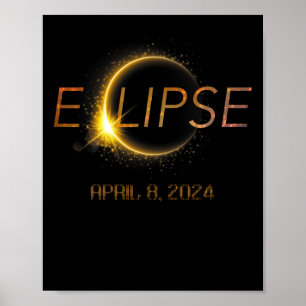 Affiche Totalité Éclipse 4.08.24 Total Éclipse Solaire 202