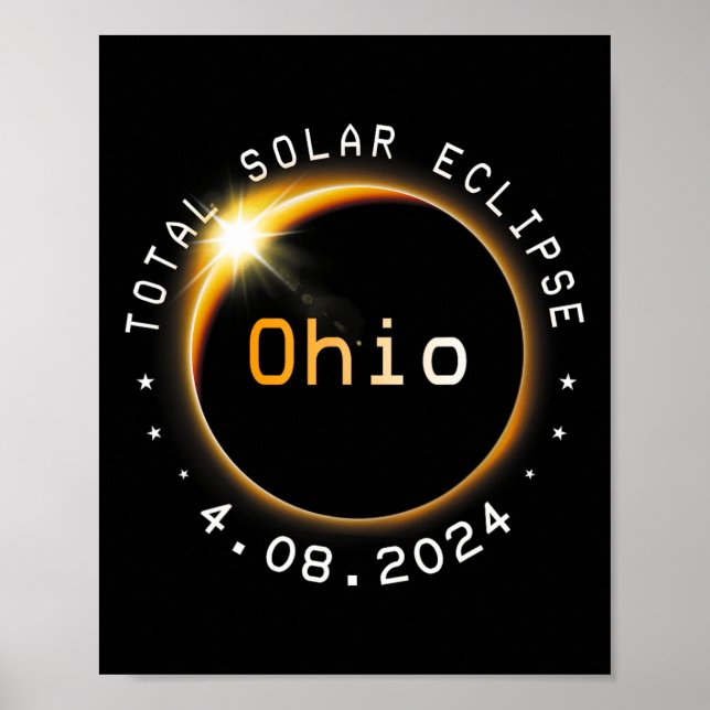 Affiche Totalité Éclipse solaire 2024 4.08.24 Accessoires (Devant)