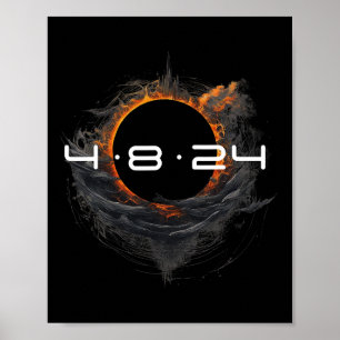 Affiche Totalité Printemps 2024 4-8-2024 Total Éclipse Sol