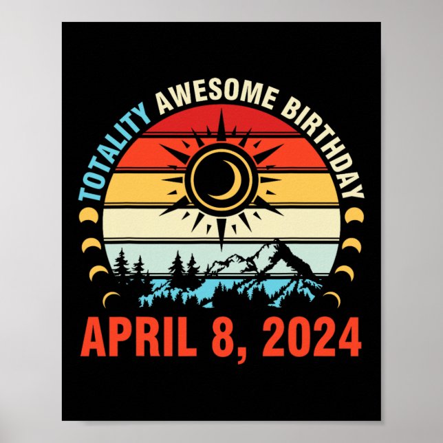 Affiche Totalité Solaire Eclipse Awesome Anniversaire Avri (Devant)