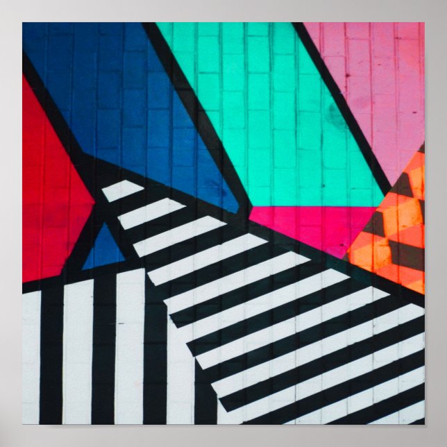 Affiche Totally 80s Painted Brick Block Colors (Devant)