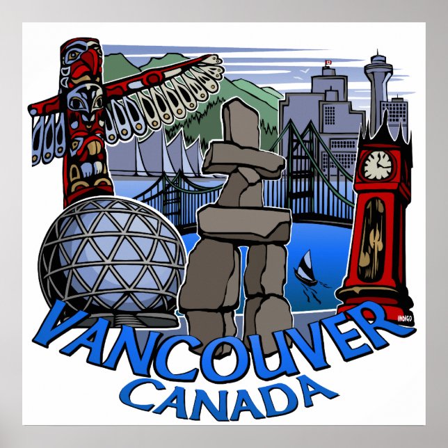 Affiche Totem des Premières Nations de Vancouver D (Devant)