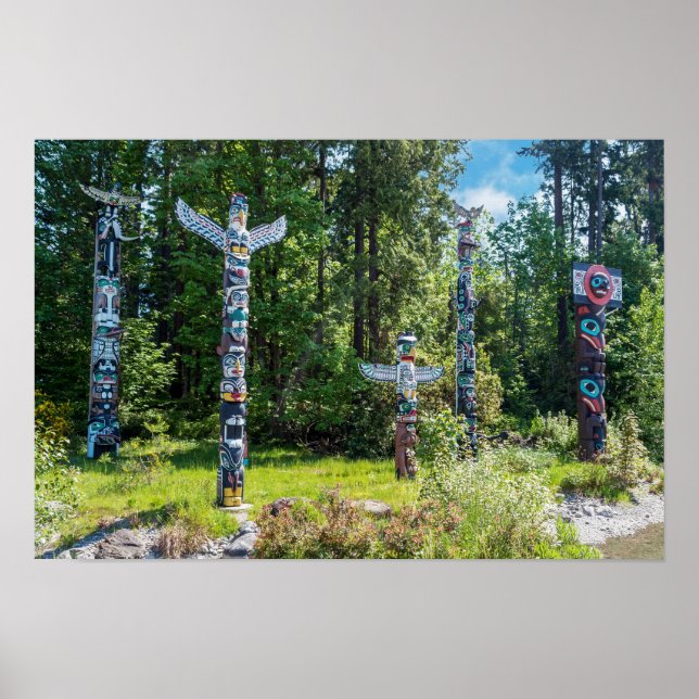 Affiche Totems dans le parc Stanley, Vancouver Canada (Devant)