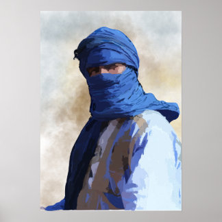 Affiche Touareg en bleu
