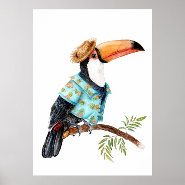 Affiche Toucan en chemise hawaïenne (Devant)