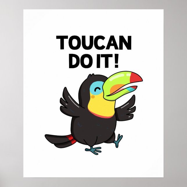 Affiche Toucan Le Faire Drôle Encourageant Le Jeu D'Oiseau (Devant)