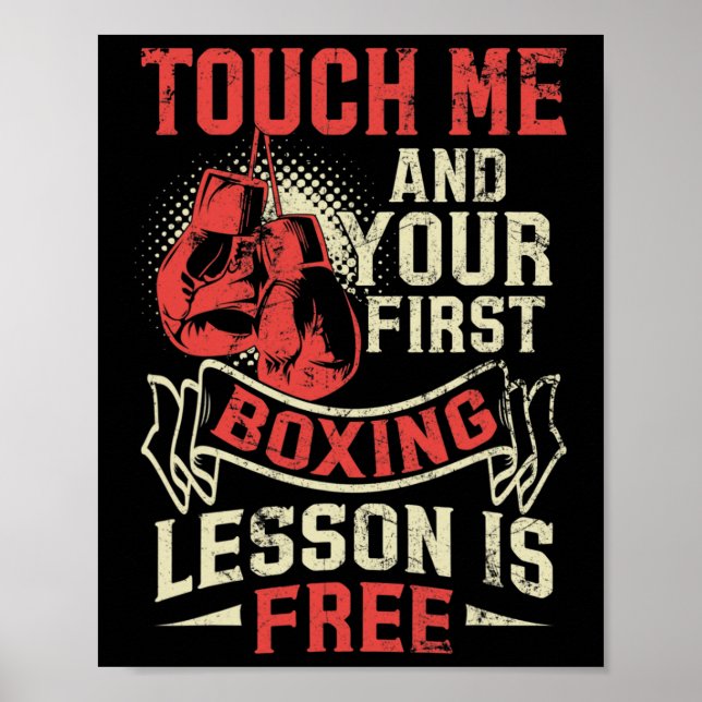 Affiche Touch Me And Your First Boxing Lesson Is Free  (Devant)