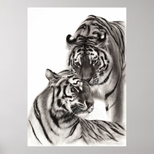 Affiche Touch - Oeuvre originale de tigre peinte à la main
