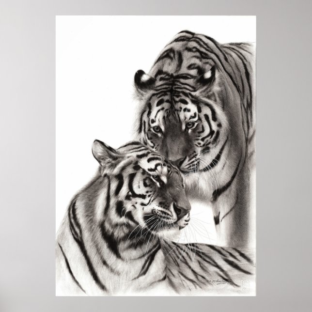 Affiche Touch - Oeuvre originale de tigre peinte à la main (Devant)