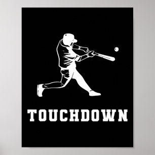 Affiche Touchdown Baseball Humour Funny Touchdown Baseball