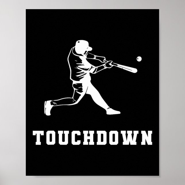 Affiche Touchdown Baseball Humour Funny Touchdown Baseball (Devant)