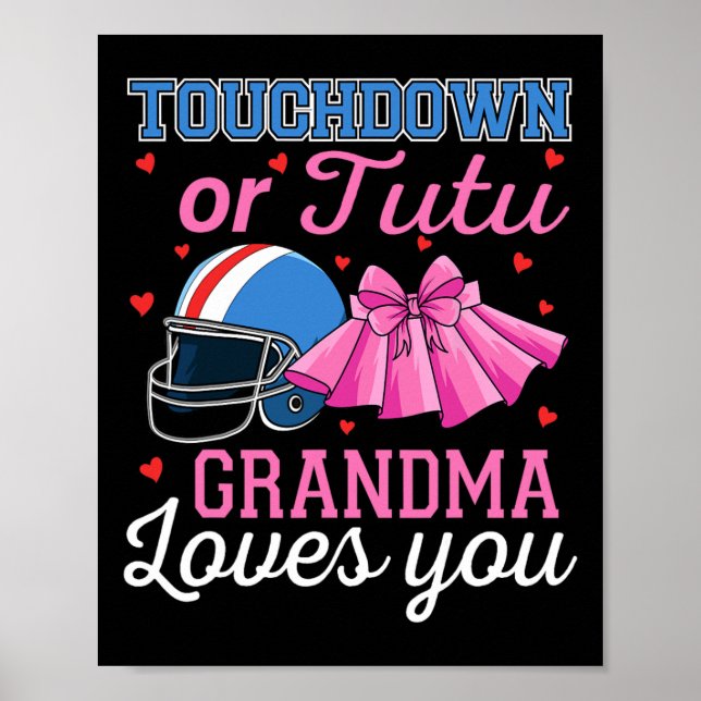 Affiche Touchdown Or Tutu Grandma Loves You Football Gende (Devant)
