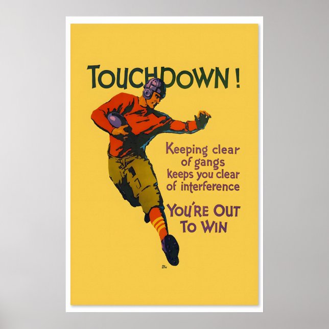 Affiche Touchdown ! - Programme de motivation au travail s (Devant)