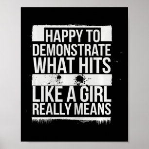 Affiche Touche Comme Une Fille Karate Power Message