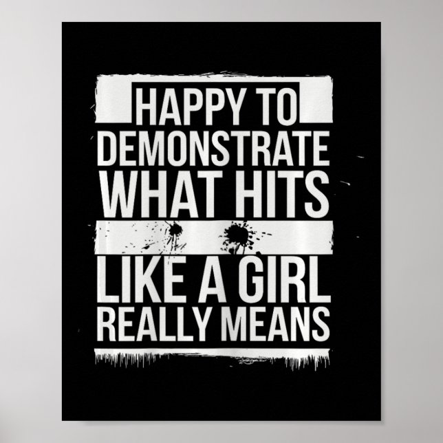 Affiche Touche Comme Une Fille Karate Power Message (Devant)