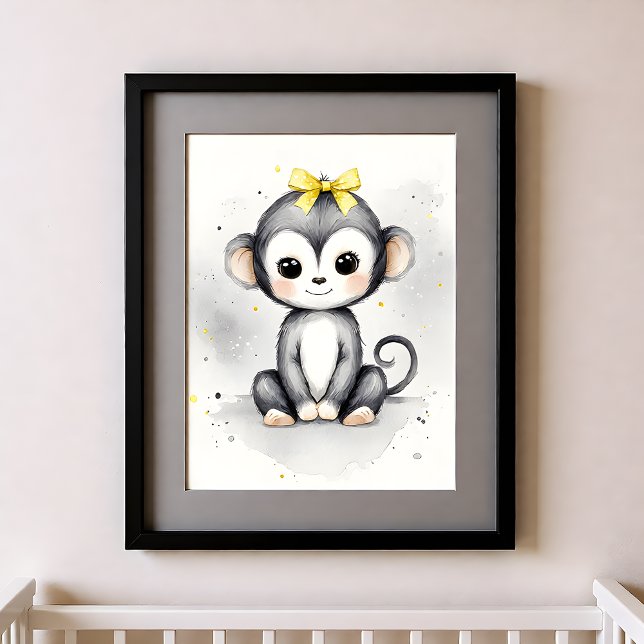 Affiche Touche de couleur Animaux de la jungle singe pour  (Créateur téléchargé)