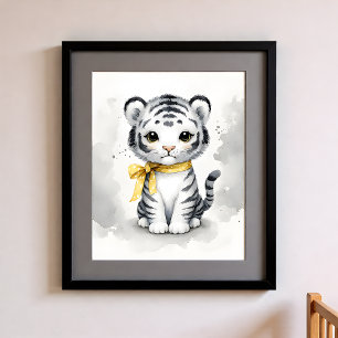 Affiche Touche de Couleur Crèche Animaux de la Jungle Tigr