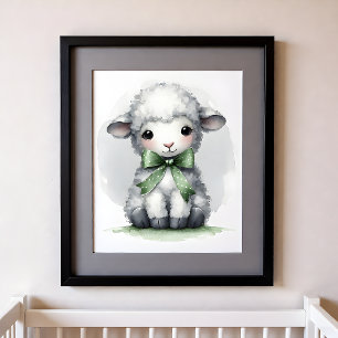 Affiche Touche de couleur Ferme Animaux de la nurserie Mou