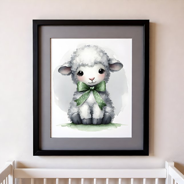 Affiche Touche de couleur Ferme Animaux de la nurserie Mou (Créateur téléchargé)