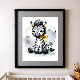Affiche Touche de couleur nurserie animaux de la jungle Zè