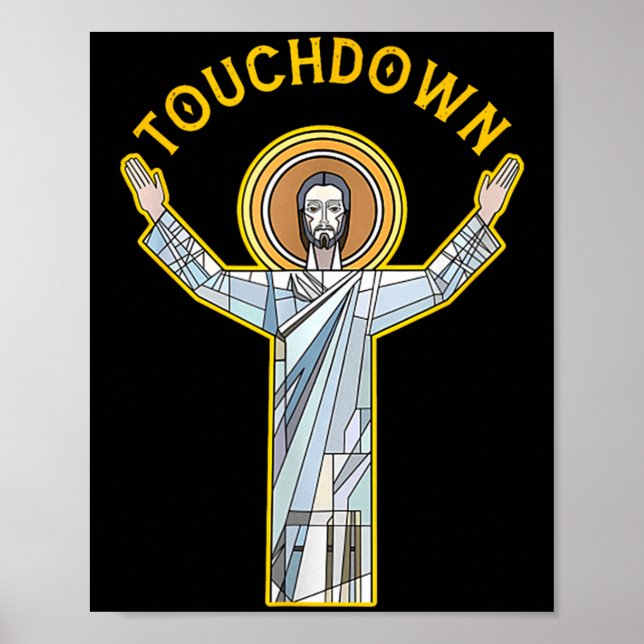 Affiche Touche de Jésus Amusement Citation de foi chrétien (Devant)