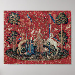 Affiche Touche Lady and Unicorn Medieval