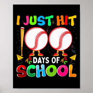 Affiche Toucher 100 Jours Costume de baseball pour enfants