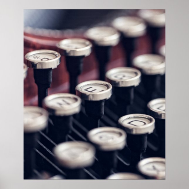 Affiche Touches de machine à écrire vintages (Devant)