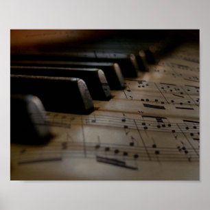Affiche Touches de piano de musique antique