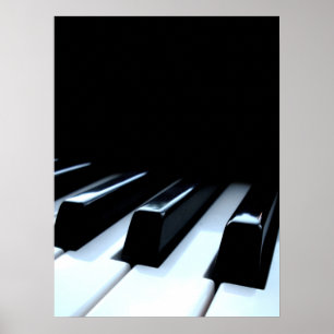 Affiche Touches de piano noir et blanc