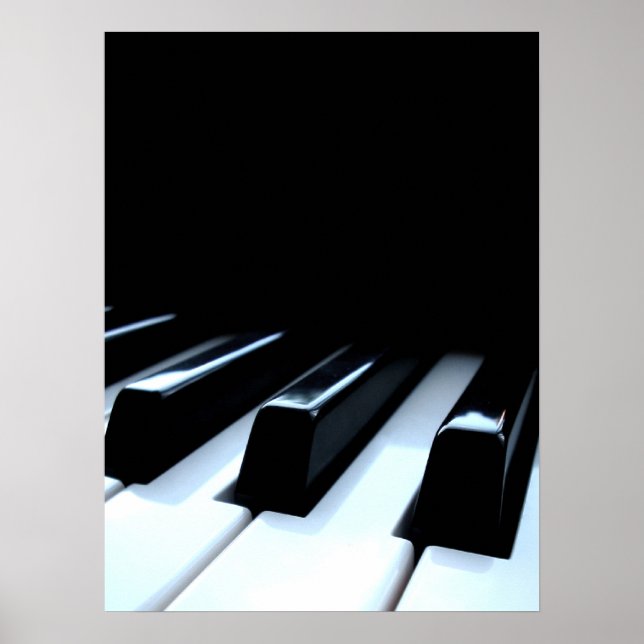 Affiche Touches de piano noir et blanc (Devant)