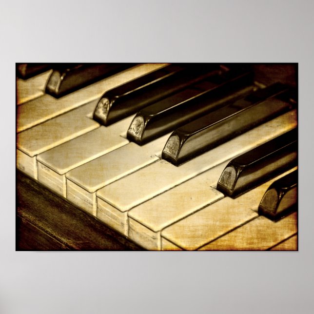Affiche Touches de Piano Vintage (Devant)