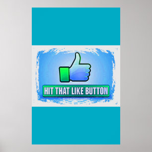 Affiche Touchez ce bouton Like Invitations & Annonces