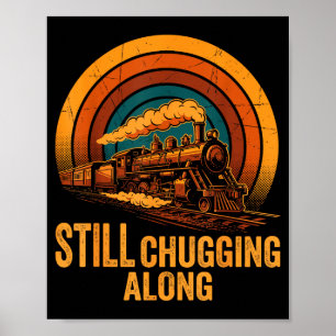 Affiche Toujours à vapeur le long du train à vapeur rétro