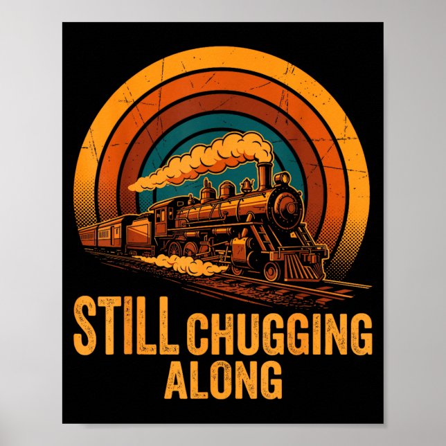 Affiche Toujours à vapeur le long du train à vapeur rétro  (Devant)