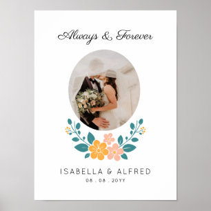 Affiche Toujours et à jamais Photo et Texte personnalisés