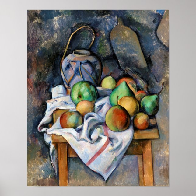 Affiche Toujours la vie avec les fruits, Paul Cezanne (Devant)