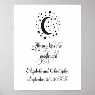 Affiche Toujours Me Embrasser Bonne Nuit Cadeau Mariage