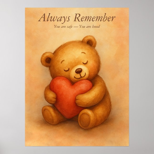 Affiche Toujours se souvenir – Douce affirmation de l'ours (Devant)
