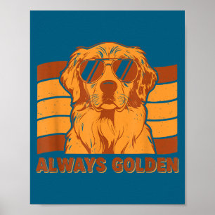Affiche Toujours style rétro doré chien retriever doré Alw