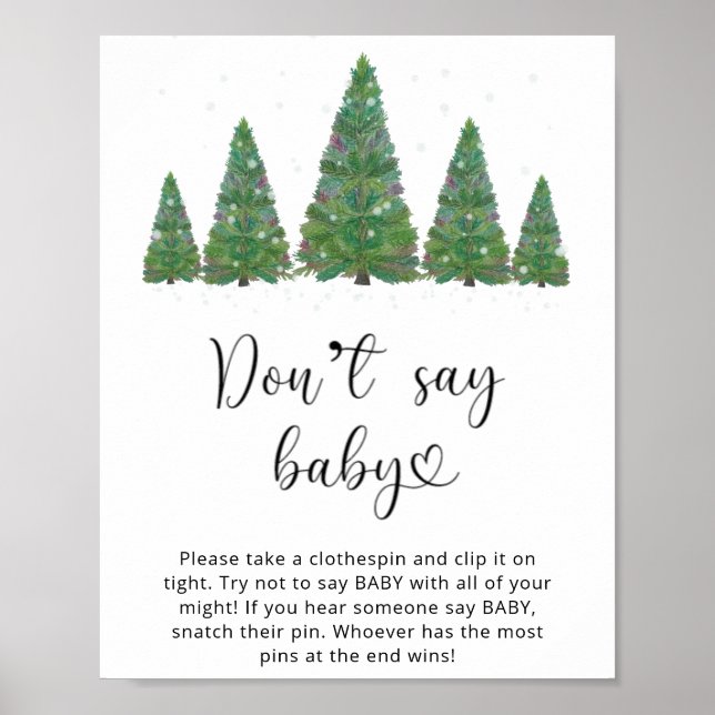 Affiche Toujours vert Ne dites pas bébé. Hiver ne dites pa (Devant)