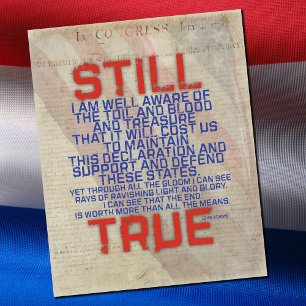 AFFICHE TOUJOURS VRAI QUOTE DE JOHN ADAMS AMERICA