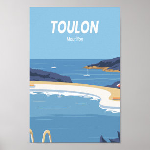 Affiche Toulon Mourillon Illustration d'un lieu de voyage 