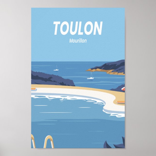 Affiche Toulon Mourillon Illustration d'un lieu de voyage  (Devant)