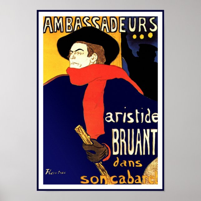 Affiche Toulouse Lautrec Ambassadeurs Aristide Bruant (Devant)