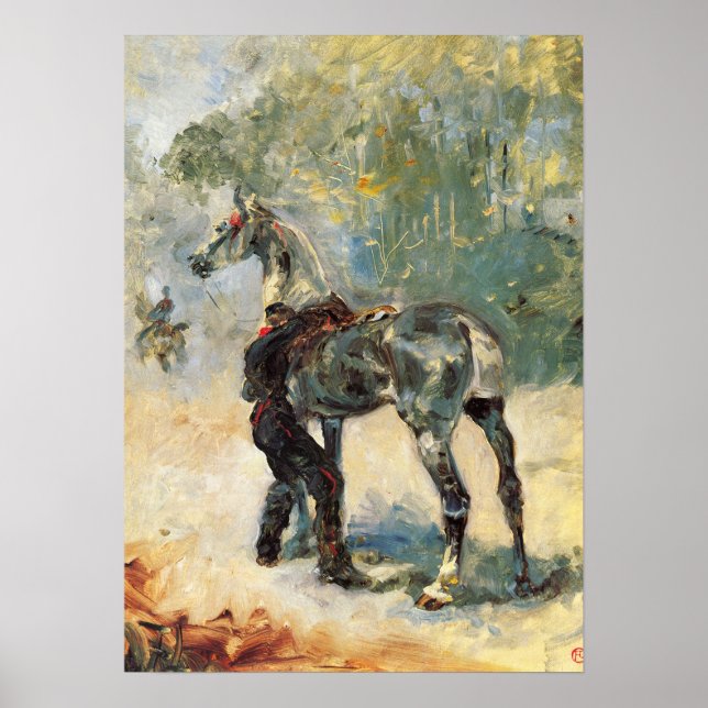 Affiche Toulouse-Lautrec - Artilleryman Saddling His Hors. (Devant)