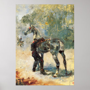Affiche Toulouse-Lautrec - Artilleur sellant son cheval…