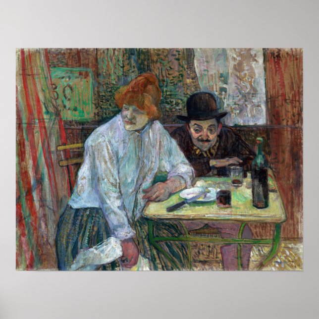 Affiche Toulouse-Lautrec - Au Café La Mie (Devant)