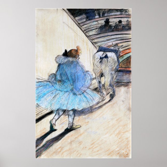 Affiche Toulouse-Lautrec - Au Cirque, Entrant Dans Le Ri.. (Devant)