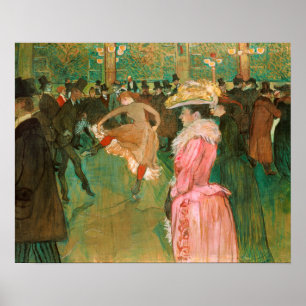 Affiche Toulouse-Lautrec - Au Rouge, la danse